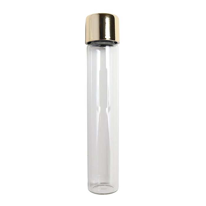 Custom Cones USA Glass Pre-Roll Tubes with Child-Resistant Gold Cap, 115mm - Pack of 400