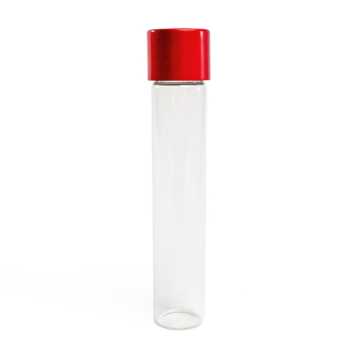 Custom Cones USA Glass Pre-Roll Tubes with Child-Resistant Red Alumite Cap, 115mm - Pack of 400