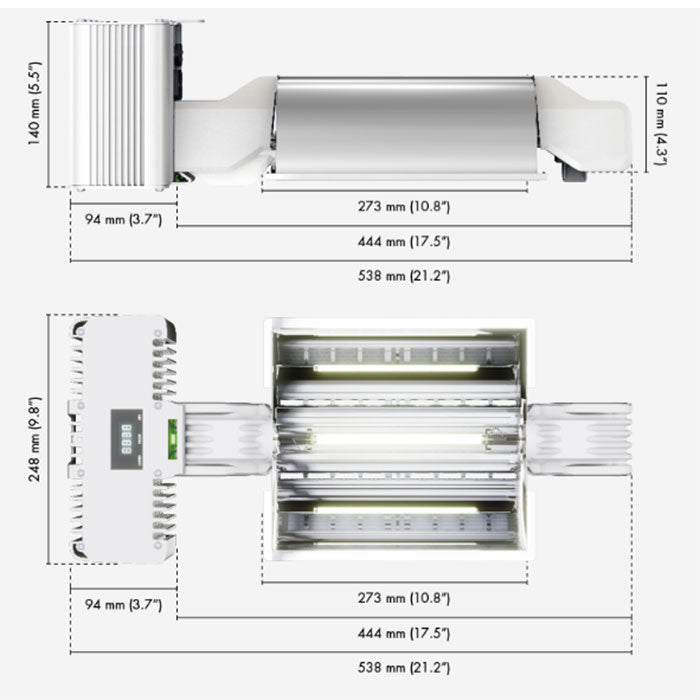 Dimlux Pro Series 1,000 Watt Double Ended HPS Grow Light Fixture