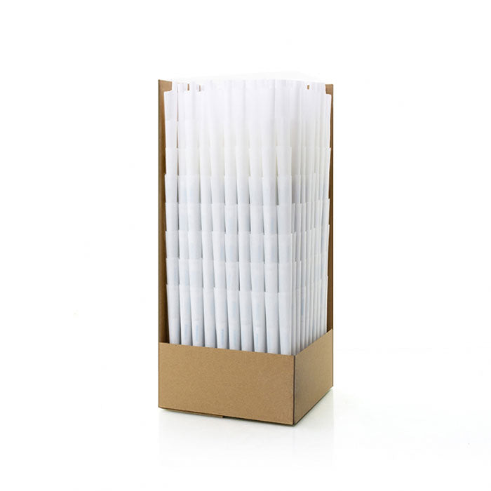 Futurola Fatboy Size 120/30 Classic White Pre-Rolled Cone with Non-Printed Tip - Case of 2688