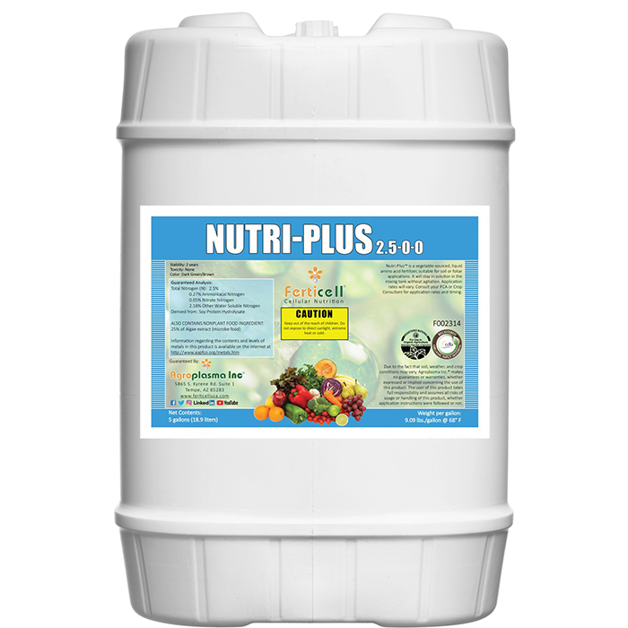 Ferticell Organic Nutri-Plus Amino Acids 2.5-0-0, 5 Gallon