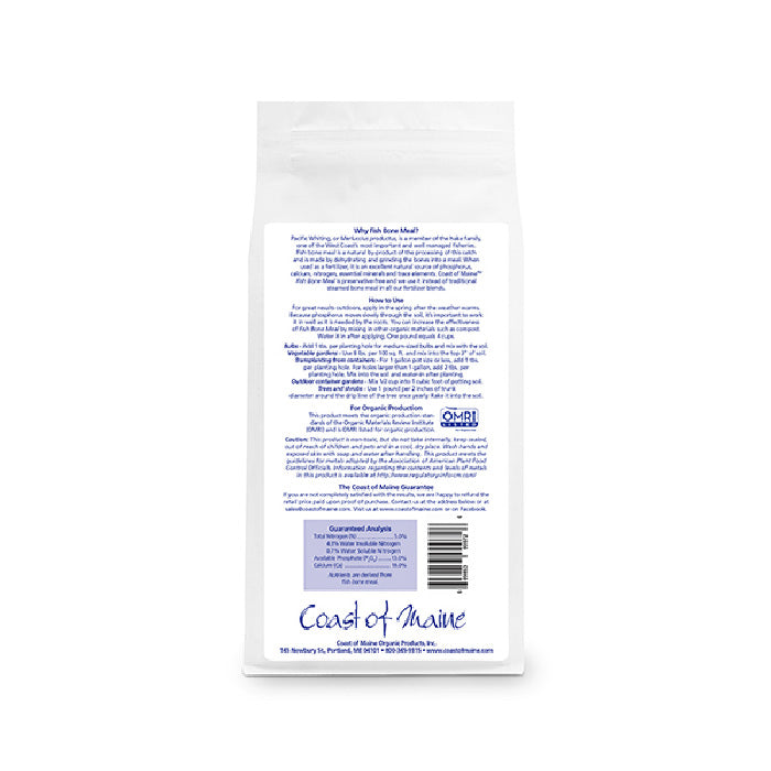 Coast of Maine Fish Bone Meal Organic Plant Food 5-13-0, 3 lbs
