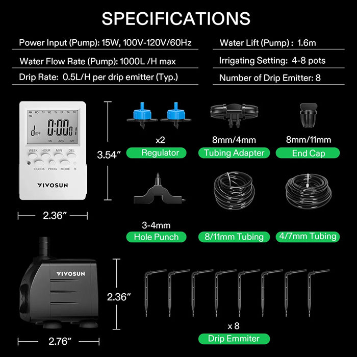 Vivosun FlexFeed Automatic All-In-One Drip Irrigation Kit