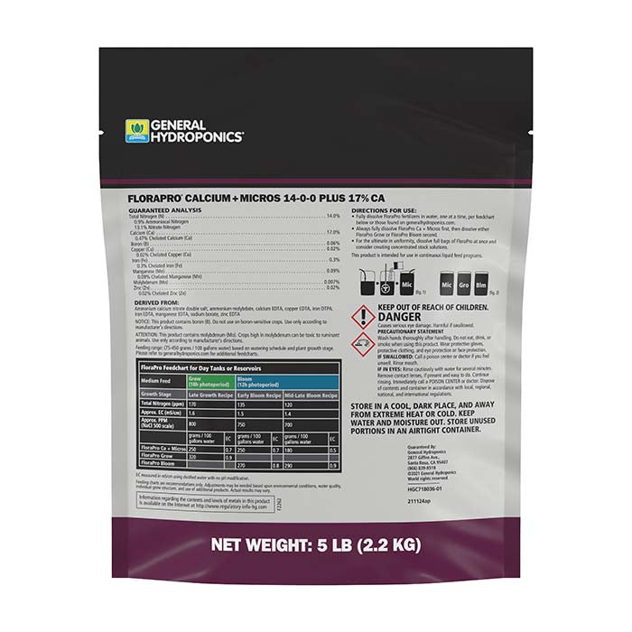 General Hydroponics FloraPro Calcium + Micros, 5 lb.