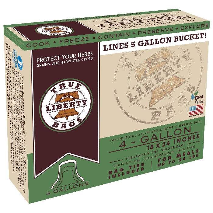 True Liberty Bags All Purpose Storage Bags, 4 Gallon Bags 18 Inch x 24 Inch, Pack of 25