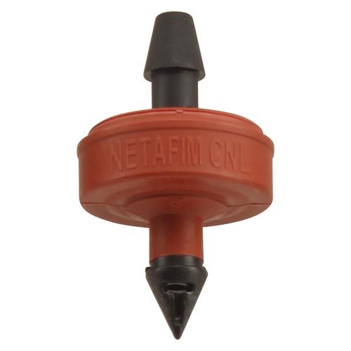 Netafim Self Piercing Pressure Compensating Emitters with Internal Check Valve, Red, 2.0 GPH - Pack of 25 (SPCV20-25)