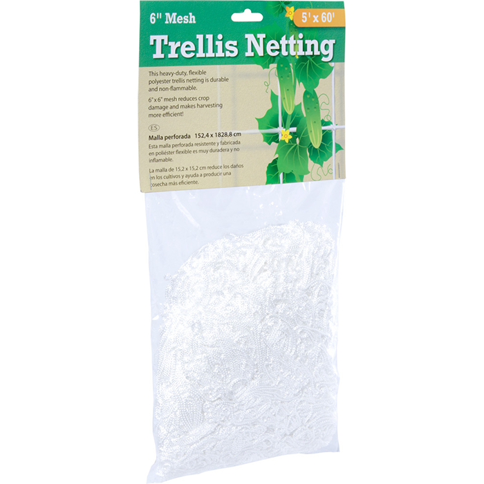 Hydrofarm Trellis Netting 5' x 60', 6" Mesh, Woven