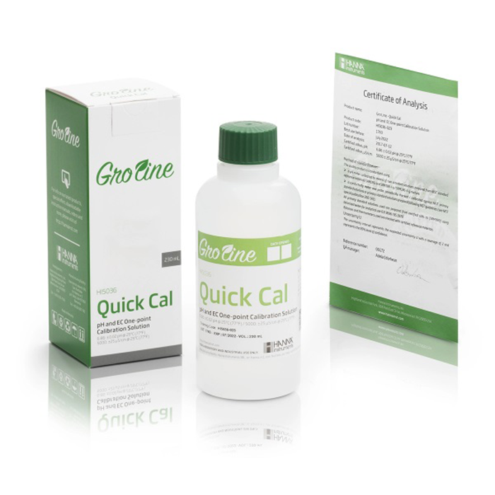 Hanna Instruments GroLine Quick Cal Combo Calibration Solution Bottle, 230mL