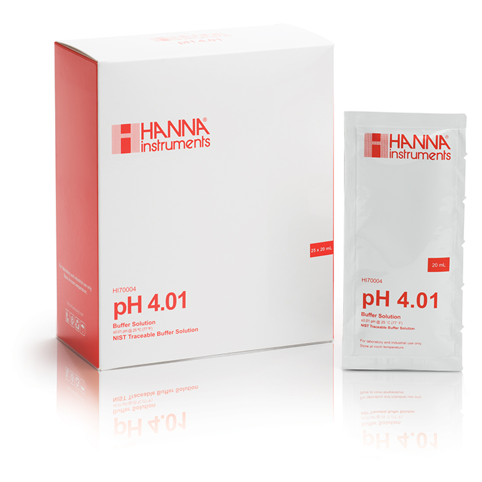 Hanna Instruments pH 4.01 Calibration Solution, 20 mL - Case of 25
