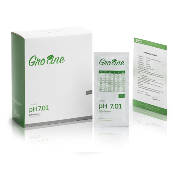 Hanna Instruments GroLine pH 7.01 Buffer Sachets, 20 mL - Case of 25