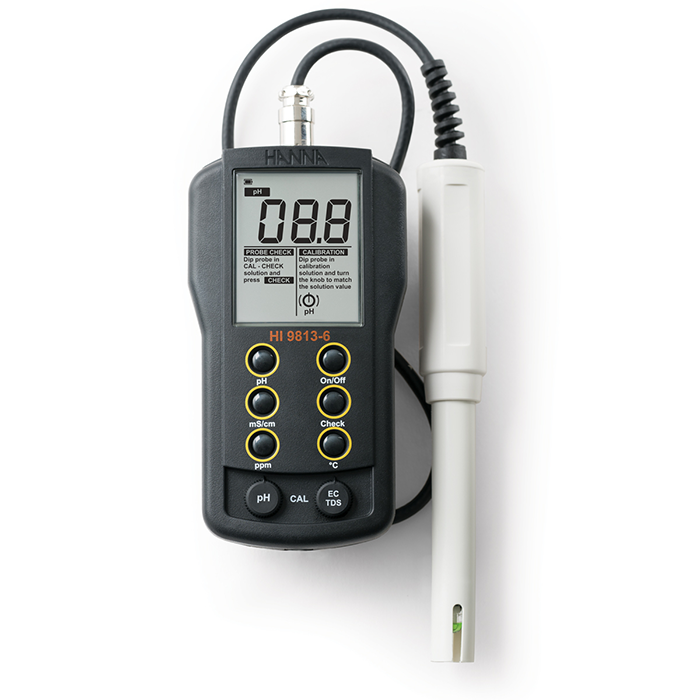 Hanna Instruments GroChek pH/EC/TDS/C Portable Meter w/ Cal Check