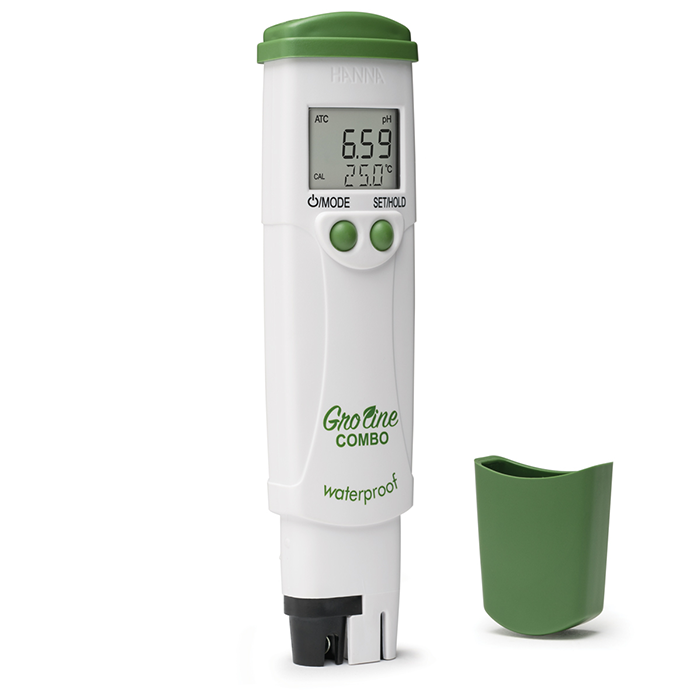 Hanna Instruments GroLine Waterproof Pocket pH/EC/TDS/Temp Tester