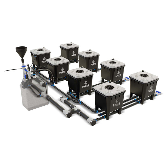 HydraMax Professional RDWC Hydroponic System, 4-Row, 8-Site System