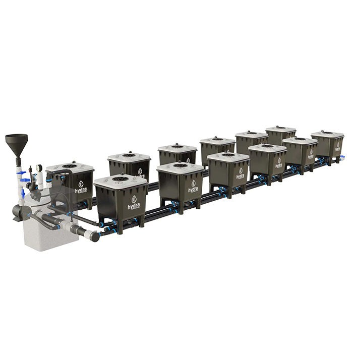HydraMax Professional RDWC Hydroponic System, 2-Row, 12-Site System