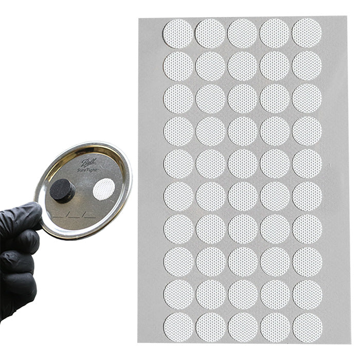 Microppose Adhesive Jar Filter Discs, Pack of 50