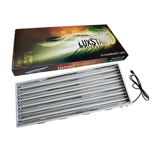LuxStar 4FT/6 Bulb T5 Fluorescent Grow Light - 3000K Bulbs Included