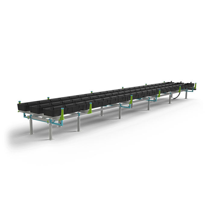 Botanicare Gutter Tray Slide Bench: 4 Foot Width x 24.5 Foot System Length x 12 Inch Height