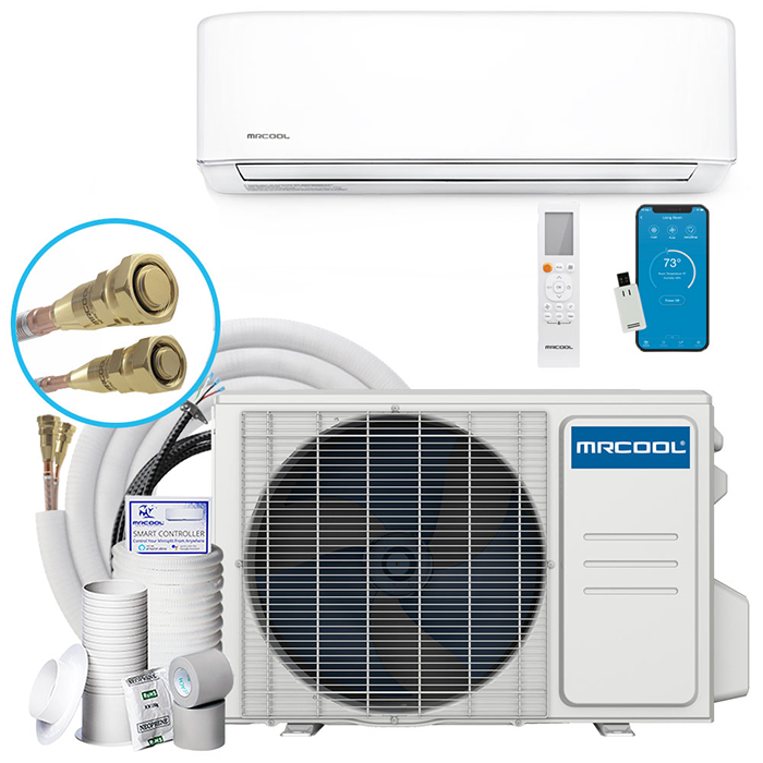 MRCOOL Easy Pro DIY 18000 BTU Mini-Split Air Conditioner With Heat Pump, 16 Foot Line Set, PRO Cable Install Kit, & Enhanced WiFi, 230 Volts