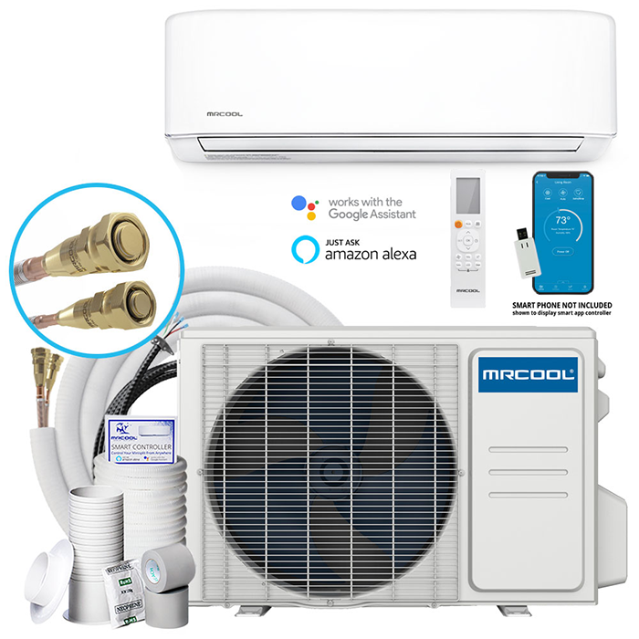 MRCOOL Easy Pro DIY Mini-Split Air Conditioner With Heat Pump, Pre-Charged Line-Set, PRO Cable Install Kit, & Enhanced WiFi