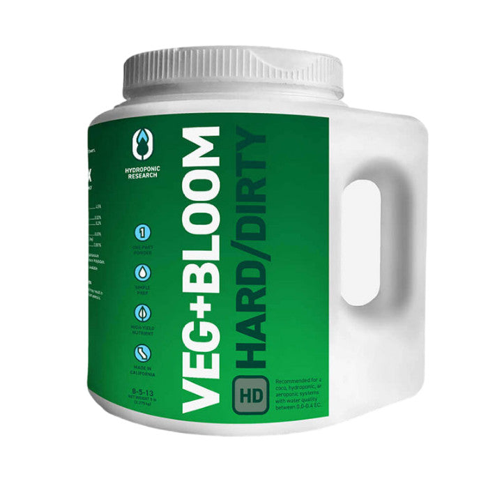 Hydroponic Research Veg+Bloom HD Base One Part Powder Nutrient, 5 lb.