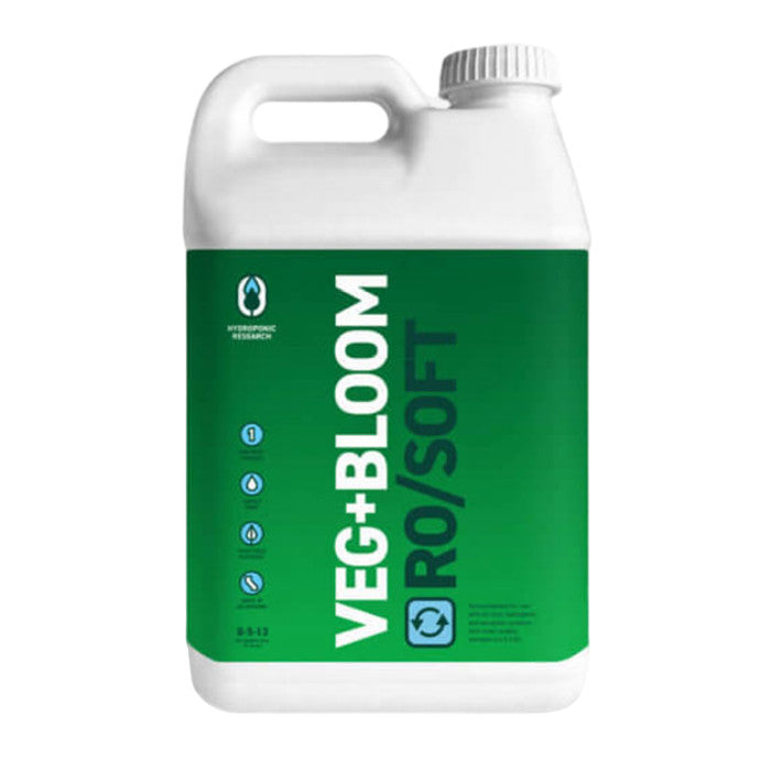 Hydroponic Research Veg+Bloom RO Soft Base One Part Powder Nutrient, 25 lb.