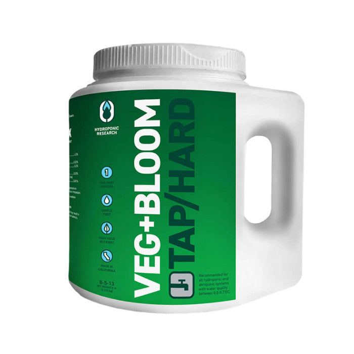 Hydroponic Research Veg+Bloom Tap Hard Base One Part Powder Nutrient, 5 lb.