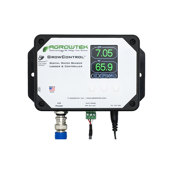 Agrowtek GrowControl MPX AgrowDose Mini pH Dosing System With Mounting Panel, Quad Peristaltic Pumps & Temperature, pH Sensor