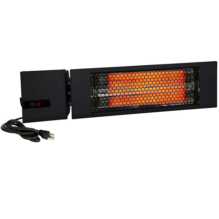 King Electric 24 Inch RK SmartWave Radiant Single Lamp 1500 Watt Heater with Remote, Black - 120 Volt