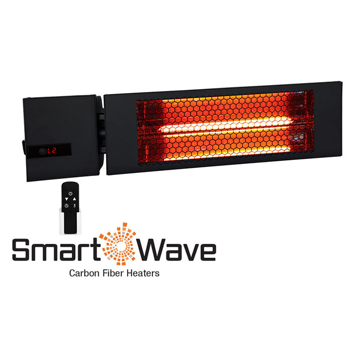 King Electric 24 Inch RK SmartWave Radiant Single Lamp 1500 Watt Heater with Remote, Black - 240 Volt
