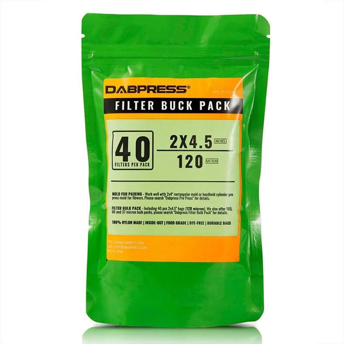Dabpress 2" x 4.5" Rosin Bag, 120 Micron, Pack of 40