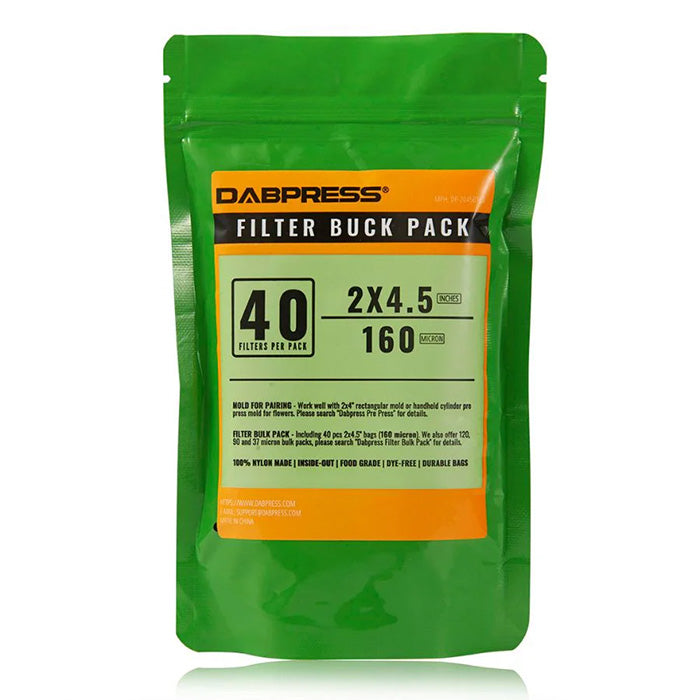 Dabpress 2" x 4.5" Rosin Bag, 160 Micron, Pack of 40