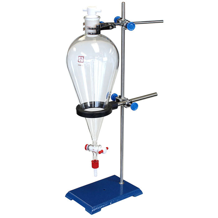 Across International 2 Liter Glass Separatory Funnel Kit with All PTFE Valves