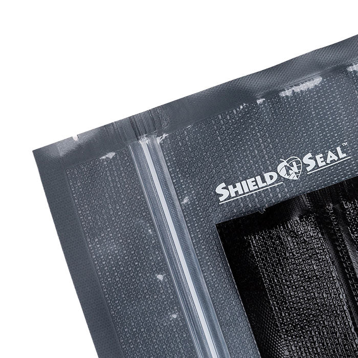 Shield N Seal 1000 Pre-cut Vacuum Seal Bags with Zipper, Clear and Black, 8 in. x 12 in., Pack of 50