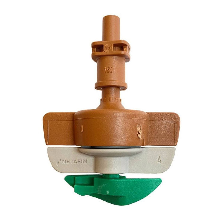 Netafim SpinNet Sprinkler Head, Brown Body, Brown Mist Control, Green Spinner, 23.4 GPH - Pack of 25 (03551600090G-B)