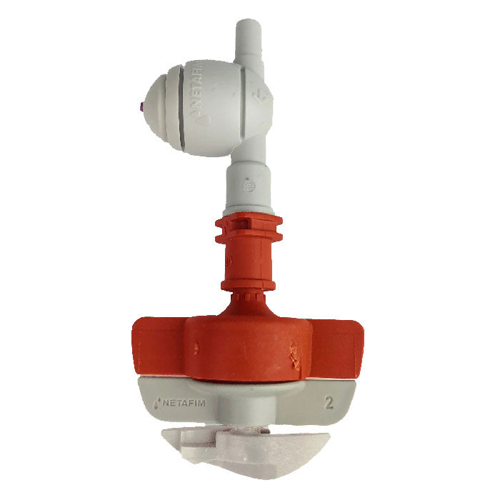 Netafim SpinNet Sprinkler Head with Check Valve, Red Mist, Red Body, Grey Spinner, 18.4 GPH - Pack of 25 (03551200070L-B)