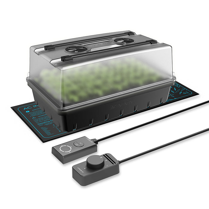 AC Infinity Germination Kit with Humidity Dome, Heat Controller and LED Grow Light Bars, 5x8 Cell Tray (40 Site)
