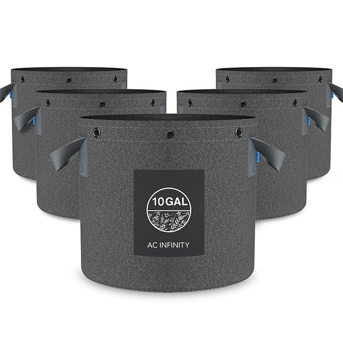 AC Infinity Heavy-Duty Fabric Pot, 10 Gallon, Pack of 5
