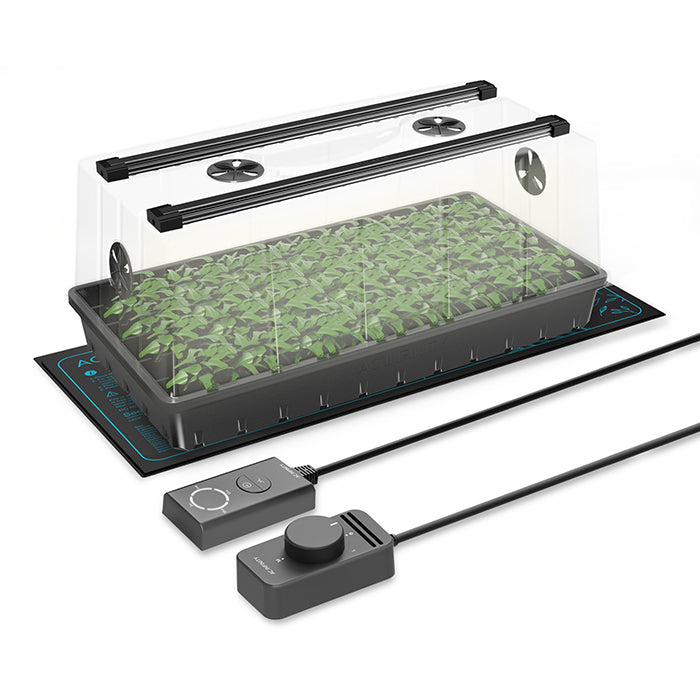 AC Infinity Germination Kit with Humidity Dome, Heat Controller and LED Grow Light Bars, 6x12 Cell Tray (72 Site)