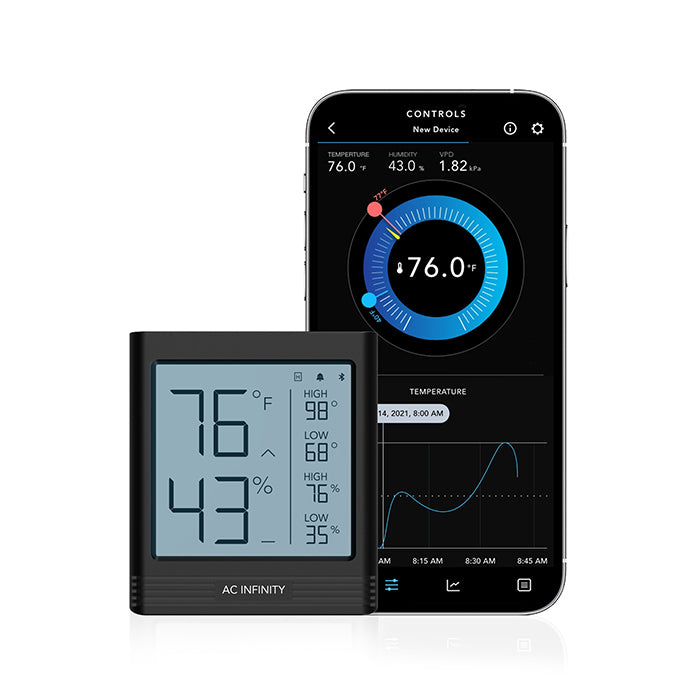 AC Infinity CLOUDCOM B2 Smart Thermo-Hygrometer, Integrated Sensor Probe