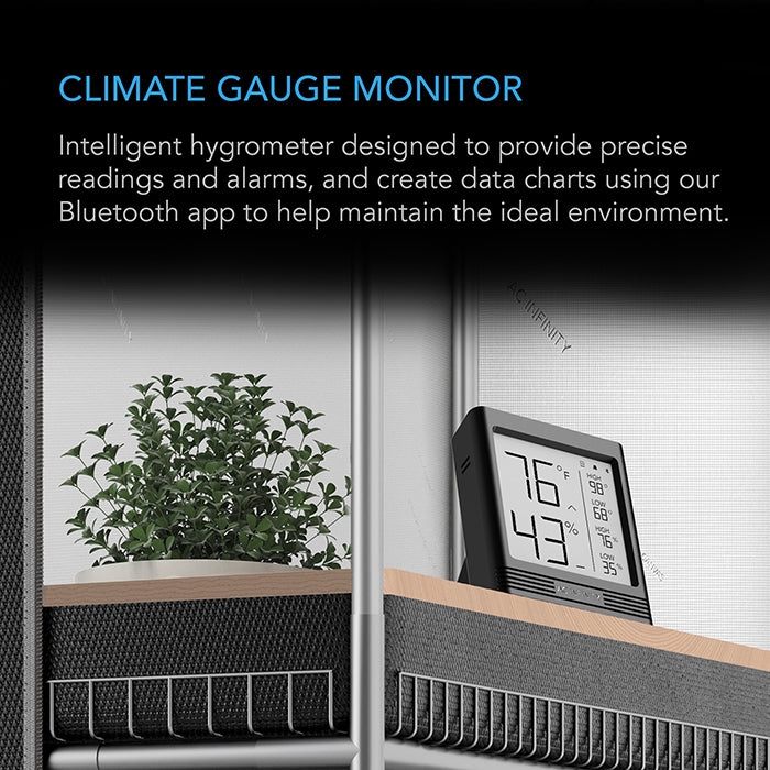AC Infinity CLOUDCOM B2 Smart Thermo-Hygrometer, Integrated Sensor Probe