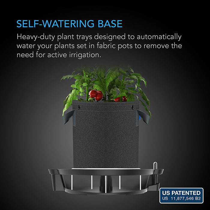AC Infinity Self-Watering Fabric Pot Base, XL, Pack of 4