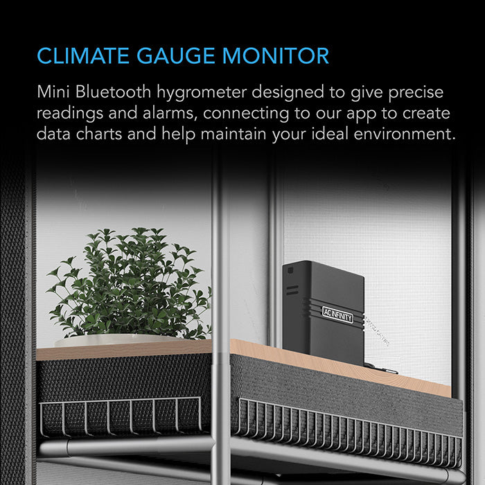 AC Infinity CLOUDCOM A2 Mini Smart Thermo-Hygrometer, Integrated Sensor Probe