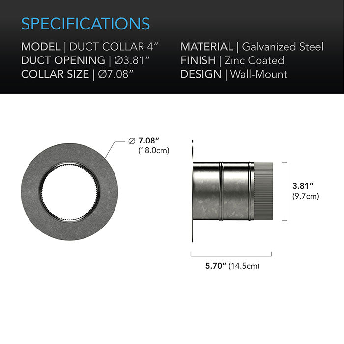 AC Infinity Ducting Collar, 4"