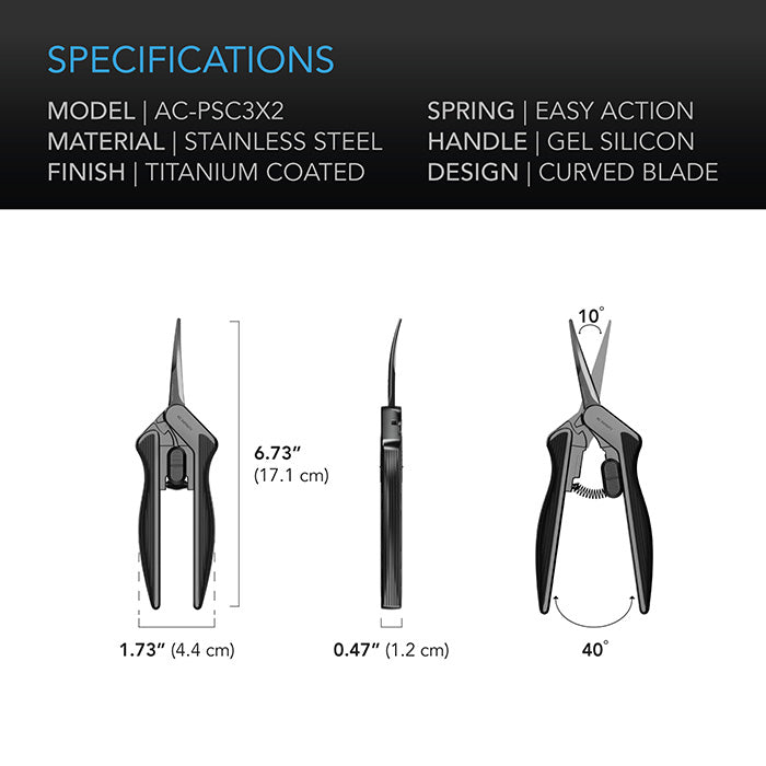 AC Infinity Stainless Steel Curved Pruning Shear