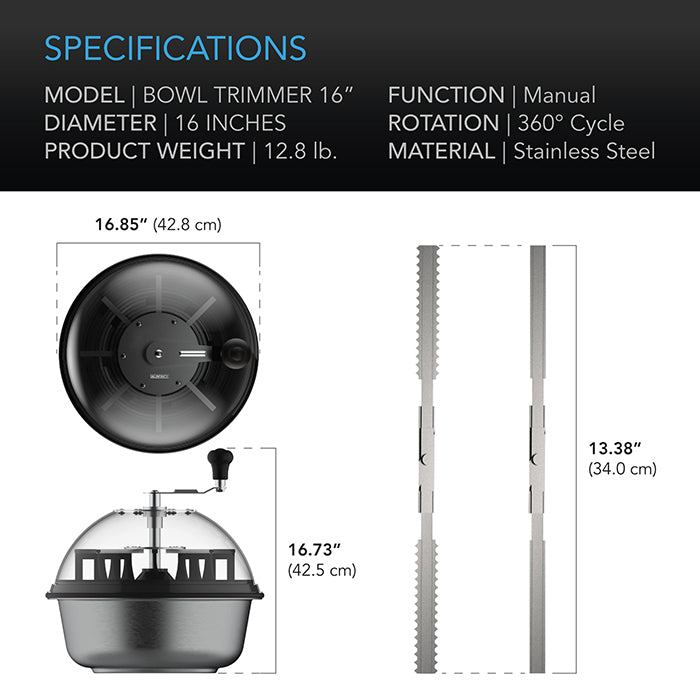 AC Infinity Bud Bowl Trimming Machine, 16 Inch