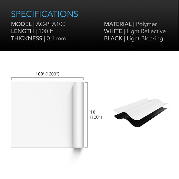 AC Infinity Black & White Reflective Panda Film, 10' x 100'