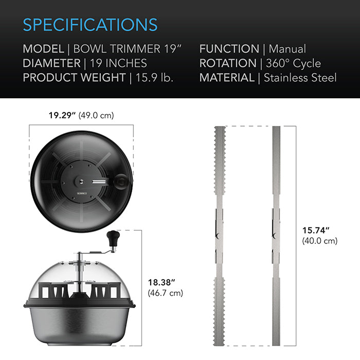 AC Infinity Bud Bowl Trimming Machine, 19 Inch