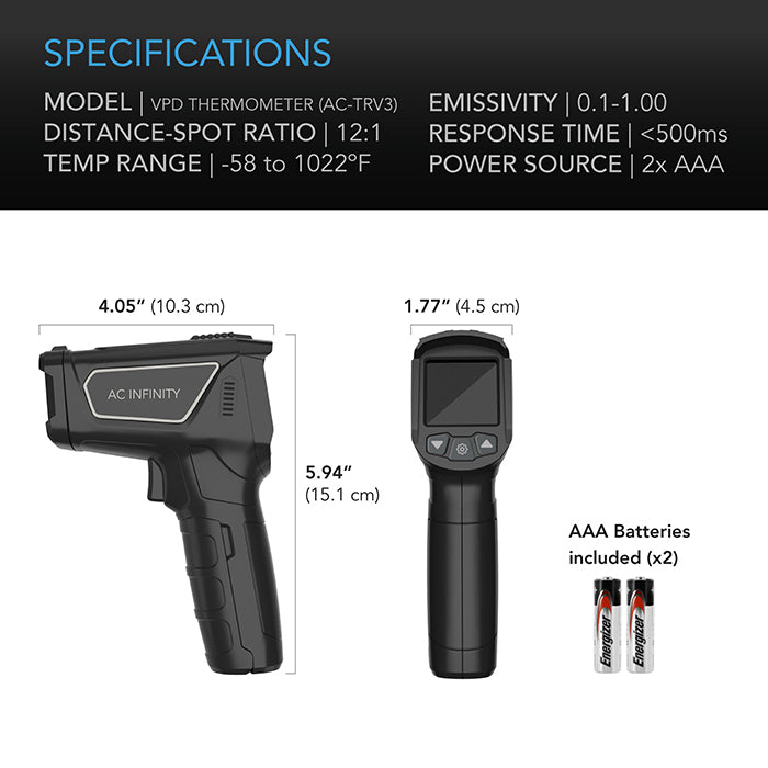 AC Infinity Handheld Leaf VPD & Temperature Monitor
