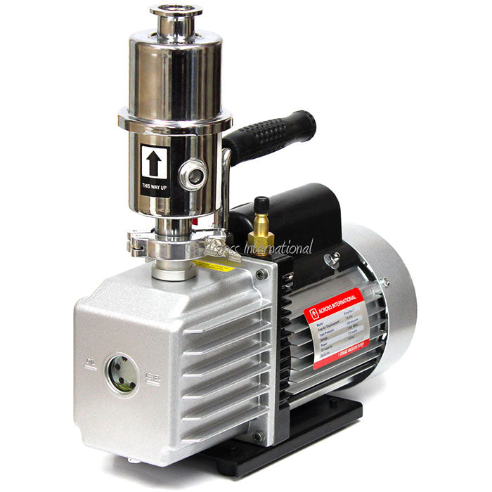 Across International EasyVac 7 CFM Compact Vacuum Pump with Oil Mist Filter, 220 Volt