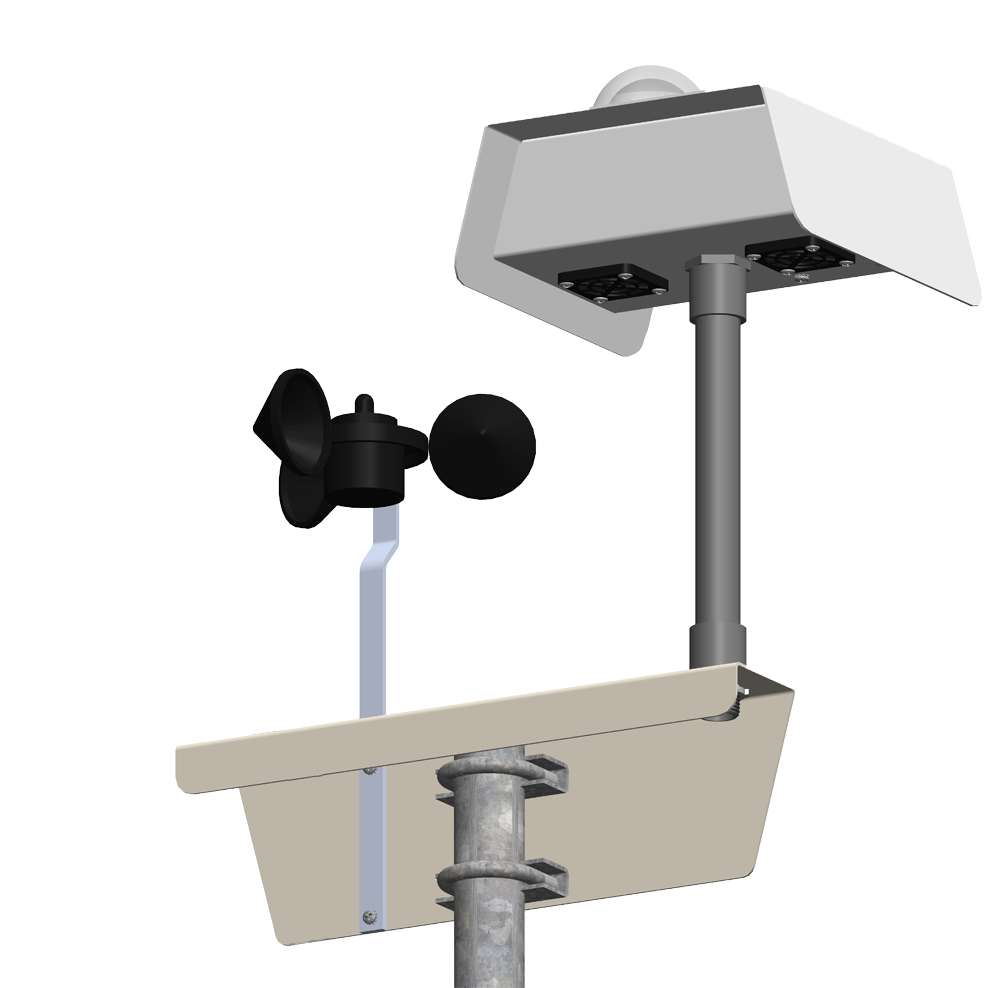 Agrowtek GrowControl SXW Digital Outdoor Weather Sensor, Logger & Transmitter With Wind Speed Anemometer, Rain Sensor, & Pole Mounting Bracket Kit